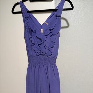 Rebecca Taylor Lavender Sleeveless Silk Ruffle Dress Size 2